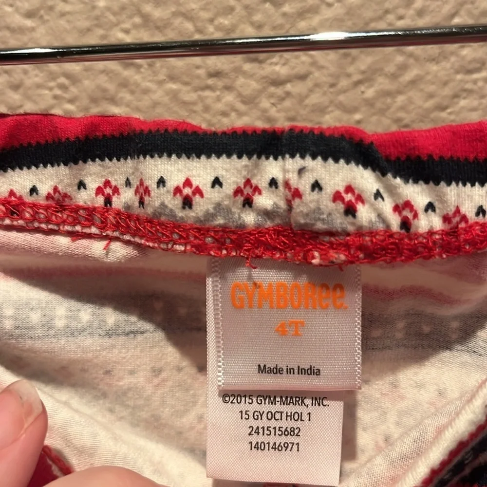 Gymboree Girl’s Holiday Print Christmas Snowflake leggings size 4T Fair Isle